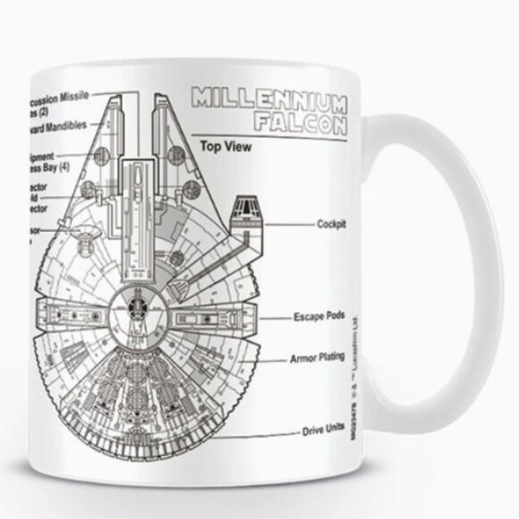New Star Wars Millennium Falcon Schematics Sketch 11 oz. Mug - Picture 1 of 5